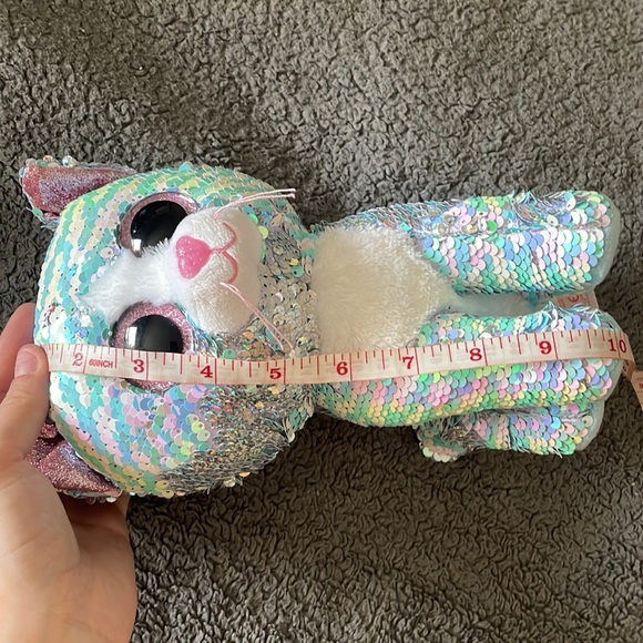 TY WHIMSY limited collection flippables sequin cat 2019 9” plush squish furry - Picture 10 of 13